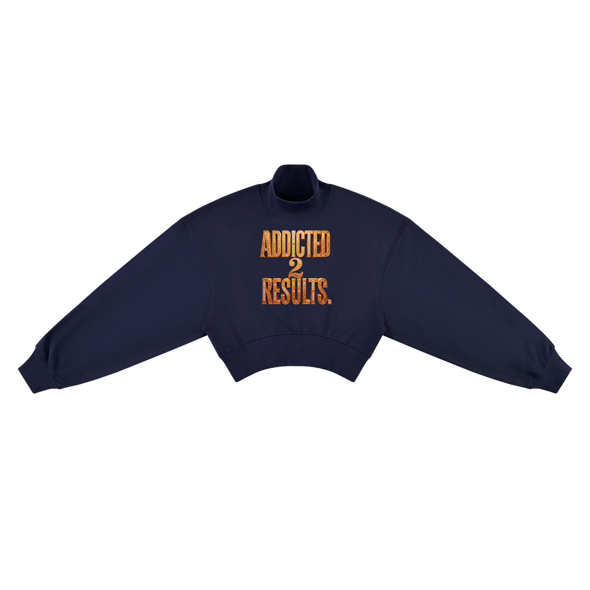 ADDICTED 2 RESULTS 280 GSM WOMEN’S CROPPED MOCK NECK SWEATSHIRT | PREMIUM OVERSIZED LIFESTYLE WEAR