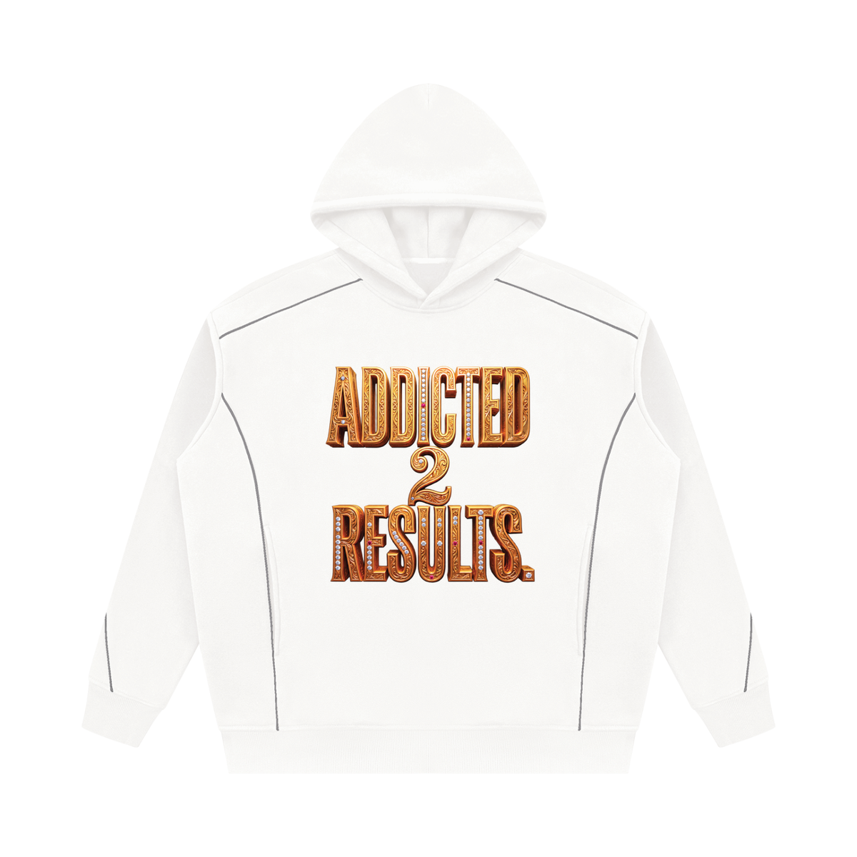 ADDICTED 2 RESULTS 345 GSM OVERSIZED PIPING FLEECE HOODIE | UNISEX PREMIUM LIFESTYLE CLOTHING