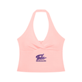 TOBU Silent Moves Loud Results Women’s Fitted Ruched Halter Yoga Tank Top – 220 GSM