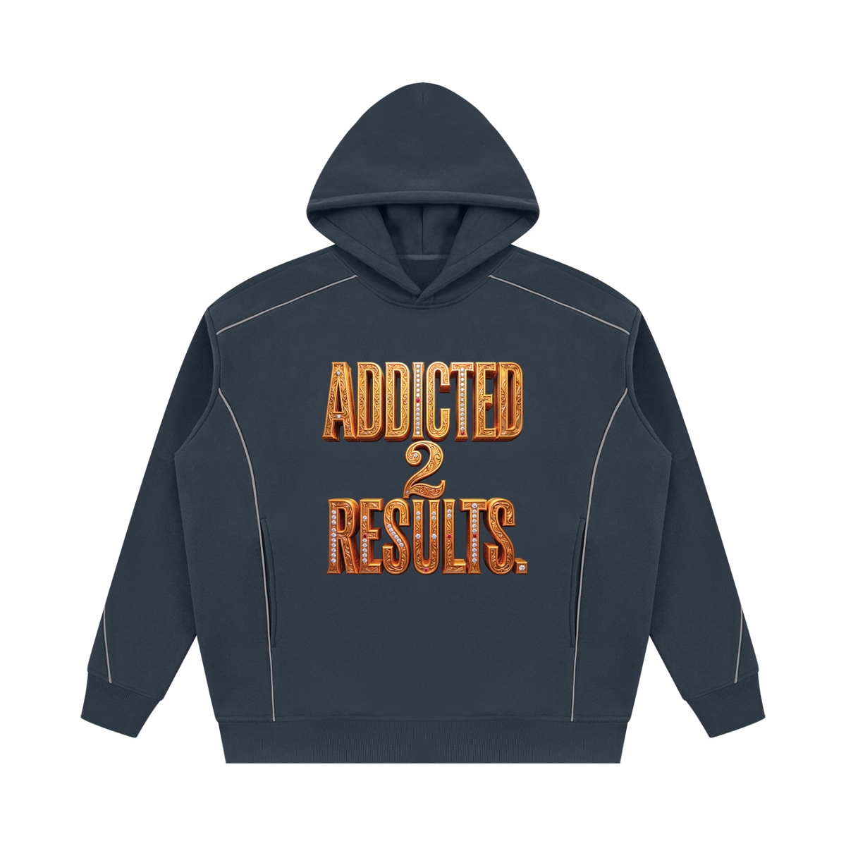 ADDICTED 2 RESULTS 345 GSM OVERSIZED PIPING FLEECE HOODIE | UNISEX PREMIUM LIFESTYLE CLOTHING