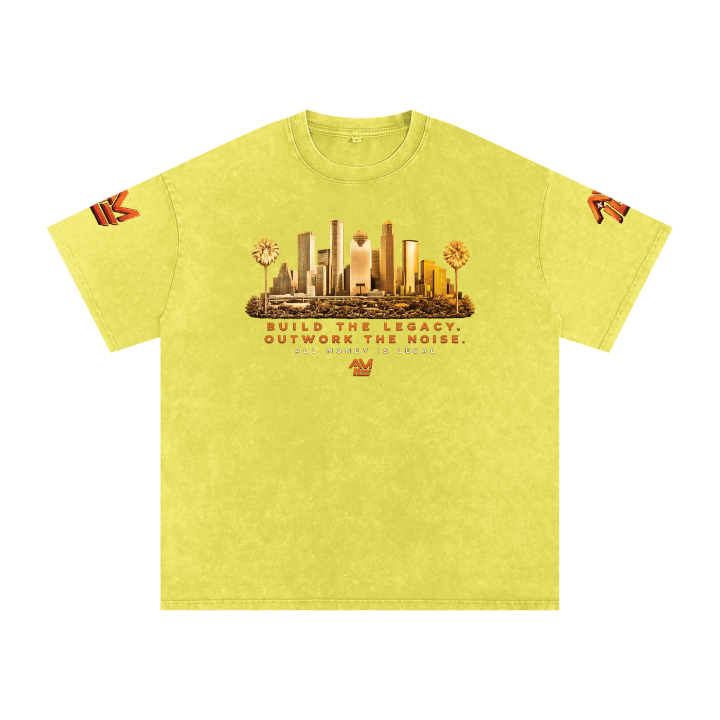 BUILD A LEGACY Snow Washed Oversized Cotton T-Shirt