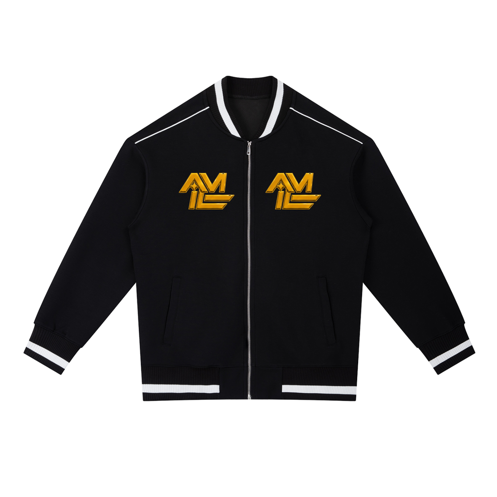 OWNERSHIP IS CULTURE — GEN Z HUSTLER CONTRAST PIPING ZIP BOMBER JACKET
