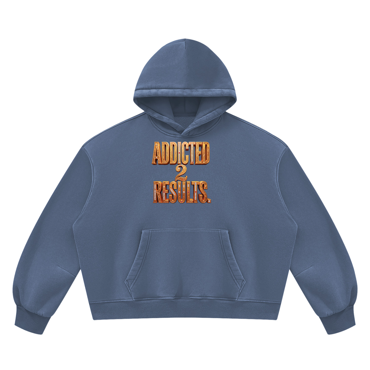 ADDICTED 2 RESULTS 390 GSM VINTAGE WASH BOXY FLEECE HOODIE | UNISEX OVERSIZED PREMIUM LIFESTYLE WEAR
